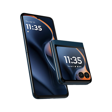 two visible phones floating in front of clouds